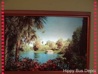 Mid Century Lighted Hawaiian Florida TIKI Lake Houseboat Scene Wall