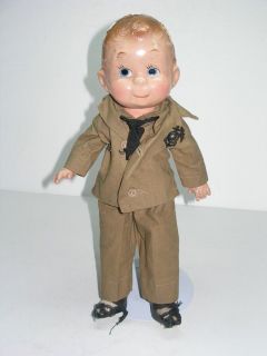 World War II Era Composition Military Doll in Army Uniform