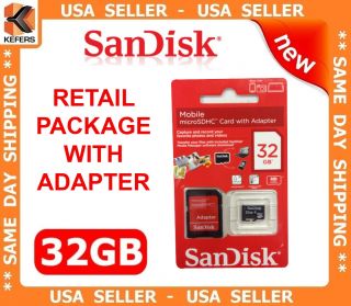 SANDISK 32GB MicroSD Memory Card SD adapter for SAMSUNG GALAXY TF32 C4