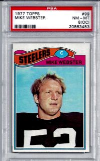 Mike Webster 99 1977 Topps Rookie Card PSA Near Mint to Mint 8 OC