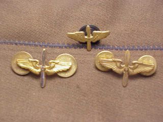 WWII US Army Air Corps AAF Officer Pilot Uniform Jacket Collar Brass