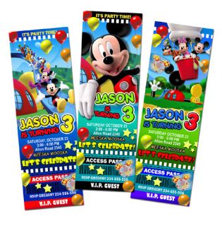 MICKEY MOUSE CLUBHOUSE DISNEY BIRTHDAY PARTY INVITATION TICKET BABY