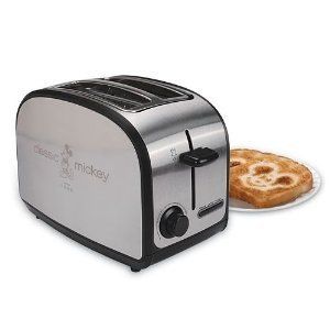 Disney Toaster   Stainless Steel Mickey Mouse Logo Imprint Wide Slot 2