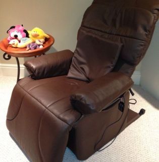 Genuine Brown Leather Lazy Boy Type Recliner Massage Chair