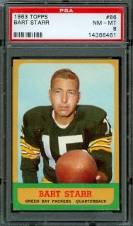 1963 Topps #86   Bart Starr   PSA 8    Green Bay Packers HoF