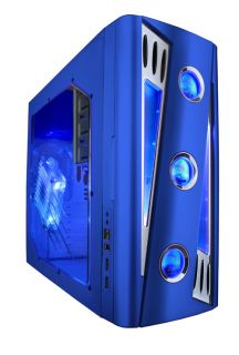 New Apevia x CRUISER2 ATX Mid Tower Blue Gaming PC Case