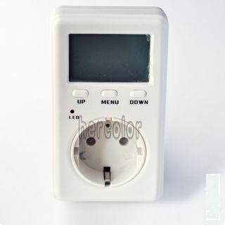 EU Socket Mini Energy Power Watt Voltage Volt Meter LCD Monitor