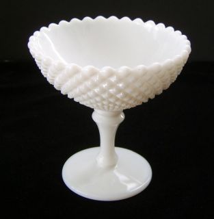 Westmoreland Milk Glass English Hobnail Compote Antique