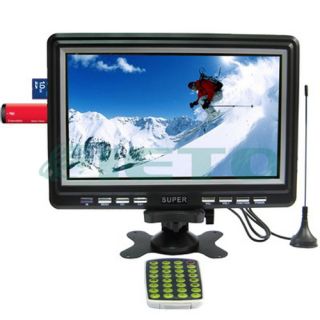 inch Wide Mini TFT LCD Analog TV Color Car Monitor Support SD MMC