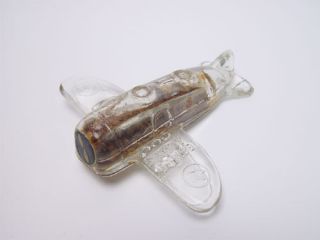 Millstein Co Army Bomber Plane Glass Candy Container