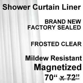 Clear Shower Curtain Liner Magnetized Mildew Resistant