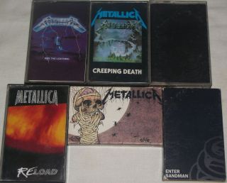 Lot of 6 Metallica Cassettes Ride The Lightning Creeping Death Reload