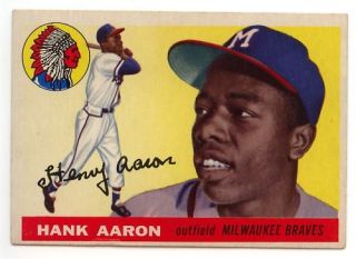 1955 Topps Hank Aaron Milwaukee Braves 47 Must See
