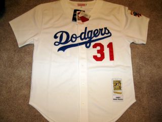 AUTHENTIC MITCHELL & NESS Mike PIAZZA LA DODGERS Home/White Jersey 52