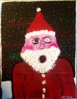 Mikey Teutul Original Painting Santa Caught