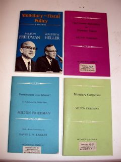 Lot of 4 Economics Pamphlets by Milton Friedman