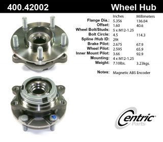 Centric Parts 400.42002E Axle Bearing and Hub Assembly