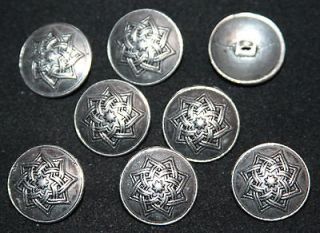 Lot of 8 NEW Silver Tone Domed Solid Metal Buttons 3/4 19MM Lot # 29