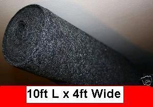 10ft LONG X 4ft WIDE Charcoal Dark Gray backed Car Speaker Box Carpet