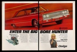 1967 red Dodge Coronet R/T RT car & 440 magnum engine photo ad
