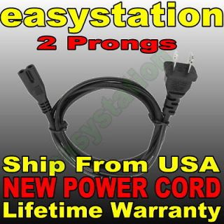 US 2 Prong Port AC Power Cord/Cable for PS2 PS3 Slim