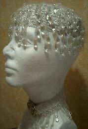 IVORY GODDESS VINTAGE STYLE 20s EVENING/BRIDAL HAT/HEADPIECE (FREE