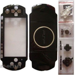 Black Full Housing PSP 3000 3001 Fascia Case Cover Faceplate Buttons