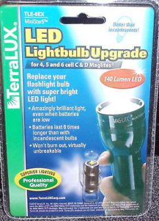 to 6 CELL D MAGLITE BRIGHT LED UPGRADE BULB TERRALUX 140 LUMENS TLE