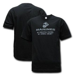 Black US Marines No Greater Friend USMC Cotton T Shirt T Shirts