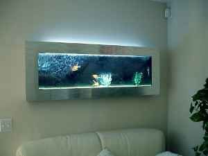 listed NEW WALL AQUARIUM 48Silver Panoramic HOME DECOR SALE 