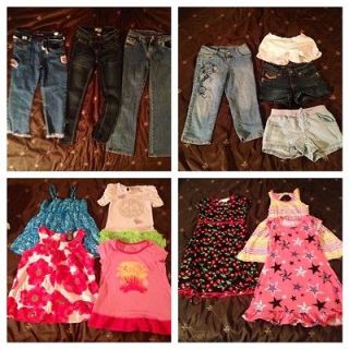 Little Girls Clothing Lot, Jeans , Shirts , Pajamas. Shorts Sz 8 10