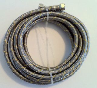 Propane, Natural Gas Line 32ft Stainless Steel Braided Hose LP