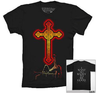 MADONNA T SHIRT MDNA CROSS INSPIRED I WANT SO BADLY TO BE GOOD