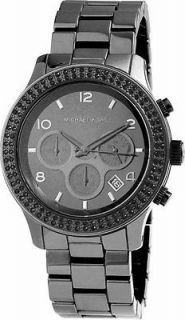 Michael Kors Black Ceramic Runway Chronograph Crystal Watch MK5360