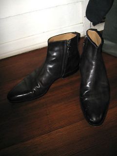 STUNNING MENS BERLUTI BLACK PATINA LEATHER ANKLE BOOTS 7 1/2 (U.S 8.5