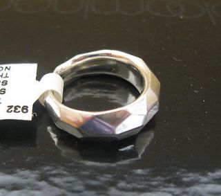Silver Faceted Wedding Band Size 6 Ring NWT w/Box 