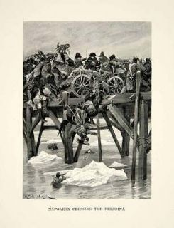 1896 Print Caton Woodville Napleonic War Russian Campaign Retreat