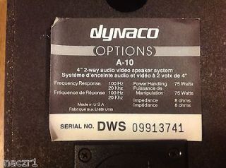 Dynaco options A 10 4 2 way speaker system 75 watts