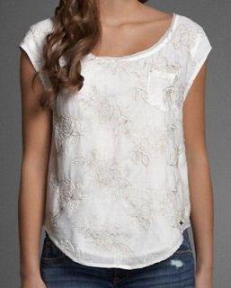 Abercrombie and Fitch Abby Shine Top white Medium