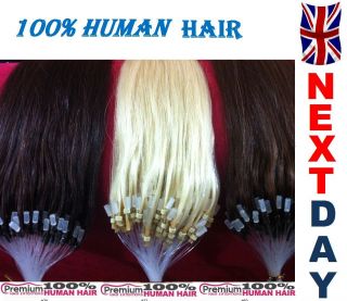Micro Ring 100% Remy Human Hair Extensions,Cho ose Colour, Grade AAA