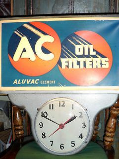 VINTAGE AC DELCO OIL FILTERS ALUVAC ELEMENT TELECHRON #603 CLOCK