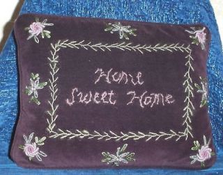 HOME PILLOW PURPLE W/BUTTONS 7x 9.5 COUNTRY HOME DECOR ACCESSORIES