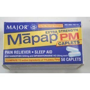 MAPAP PM EXTRA STRENGTH (COMPARE TO TYLENOL PM)   60 CAPLETS sm265058