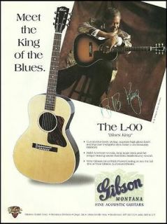 KING FOR THE GIBSON MONTANA L 00 ACOUSTIC BLUES KING GUITAR 8X11 AD