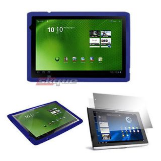 Bundle Leather Case Wall Charger Film For Acer Iconia A500 Tablet