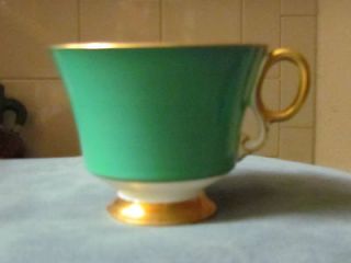 Adderley Bone China Lawley England 1789 Tea Cup teacup Green Gold