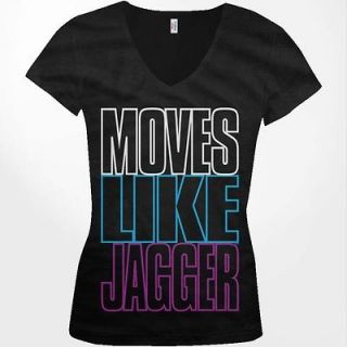 Moves Like Jagger Music Dance Big And Bold Trendy Juniors V Neck T