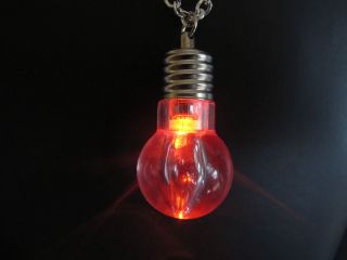 Novelty LED Light Globe Bulb Flashing Disco Necklace 60s 70s 80s