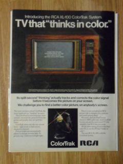1975 Print Ad RCA XL 100 Colortrak TV Television Console