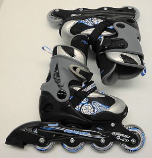 NEW Boys Bladerunner Sz 4 7 Adjustable Black/Blue Inline Skates